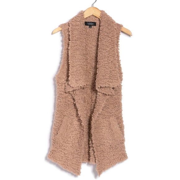 Coffee Shop Teddy Drape Vest Size Small - Picture 4 of 8